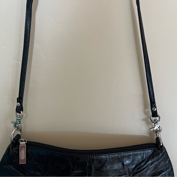 Hobo International Black Glazed Leather Casual Crossbody Handbag Clutch … - Picture 10 of 16